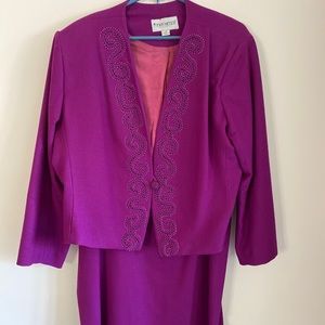Women fushia suit with sequin embellishment